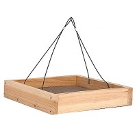 Wholesale Wooden Creative Outdoor wild bird feeder hanging tray hanging platform bird feeder