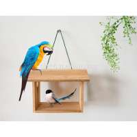 Elegant Durable Handcrafted Wood Hanging Bird Feeders for Outside